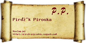 Pirók Piroska névjegykártya