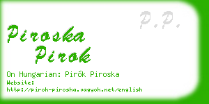piroska pirok business card